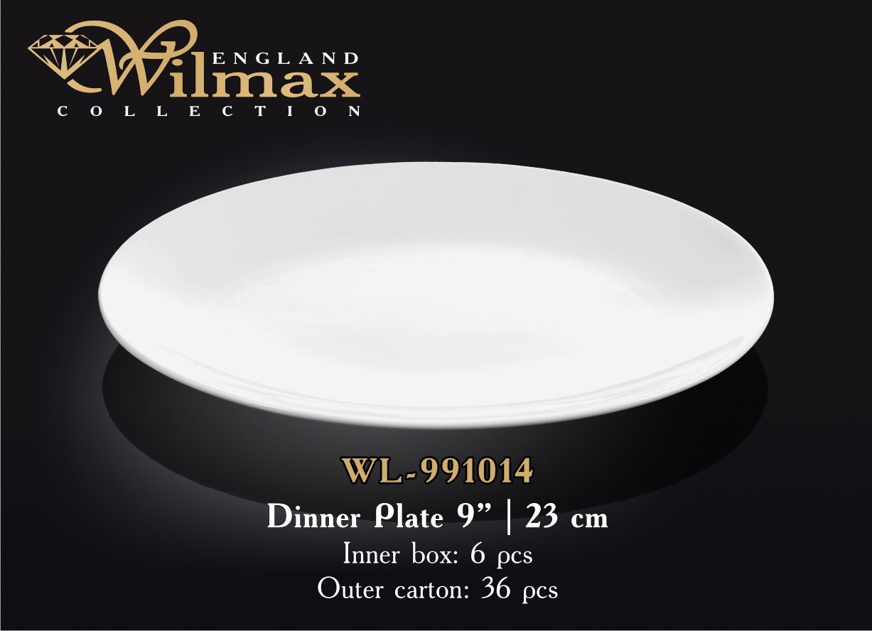 White Coupe Plate 9" Set of 6